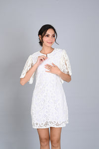 Lace 2: Whitney Butterfly-Sleeved Mini Dress