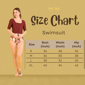 Swim 2: Darya Three-Piece Swimsuit (Top, Panty and Shorts Matching Set)
