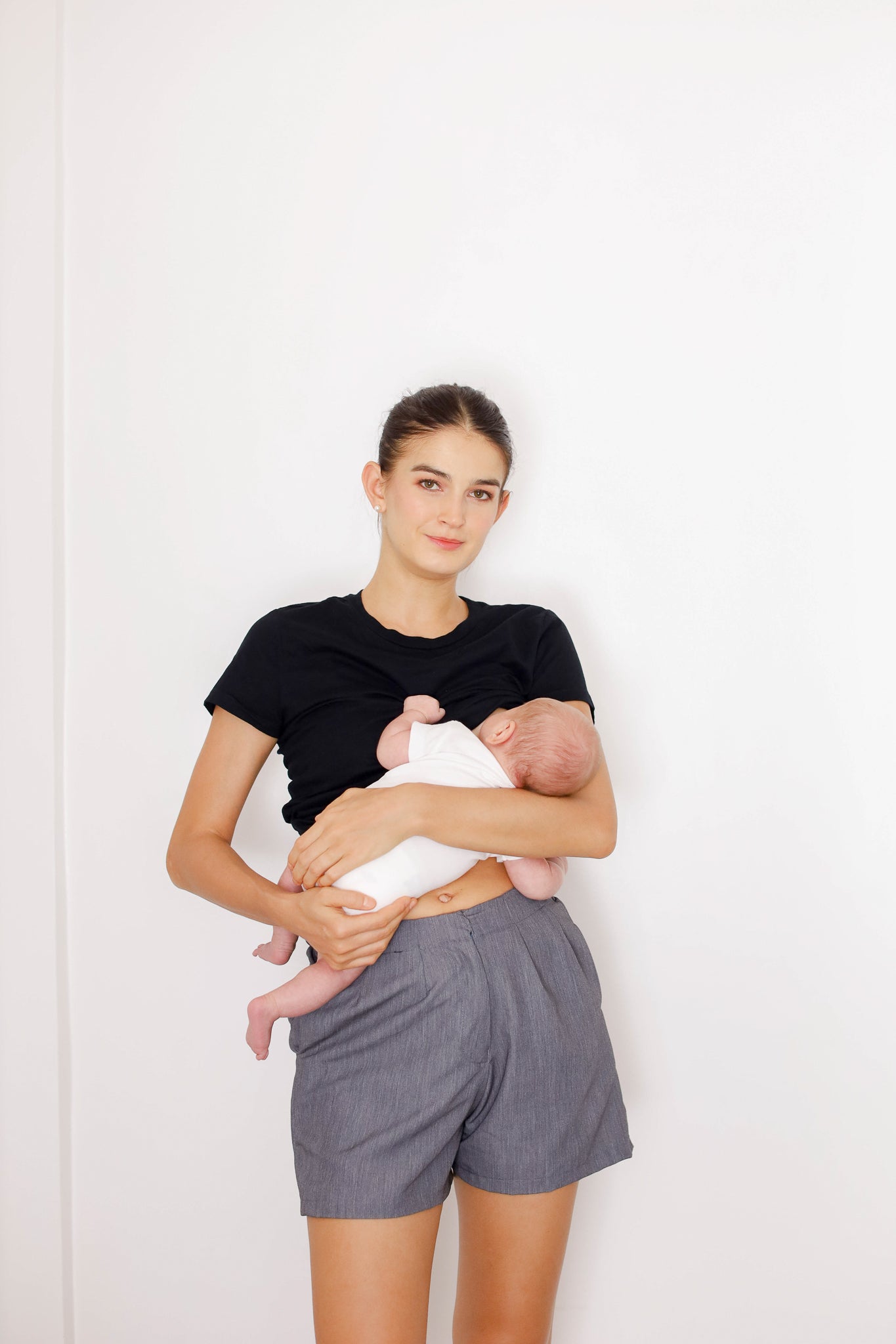 Basic Cotton Stretch Breastfeeding Shirt