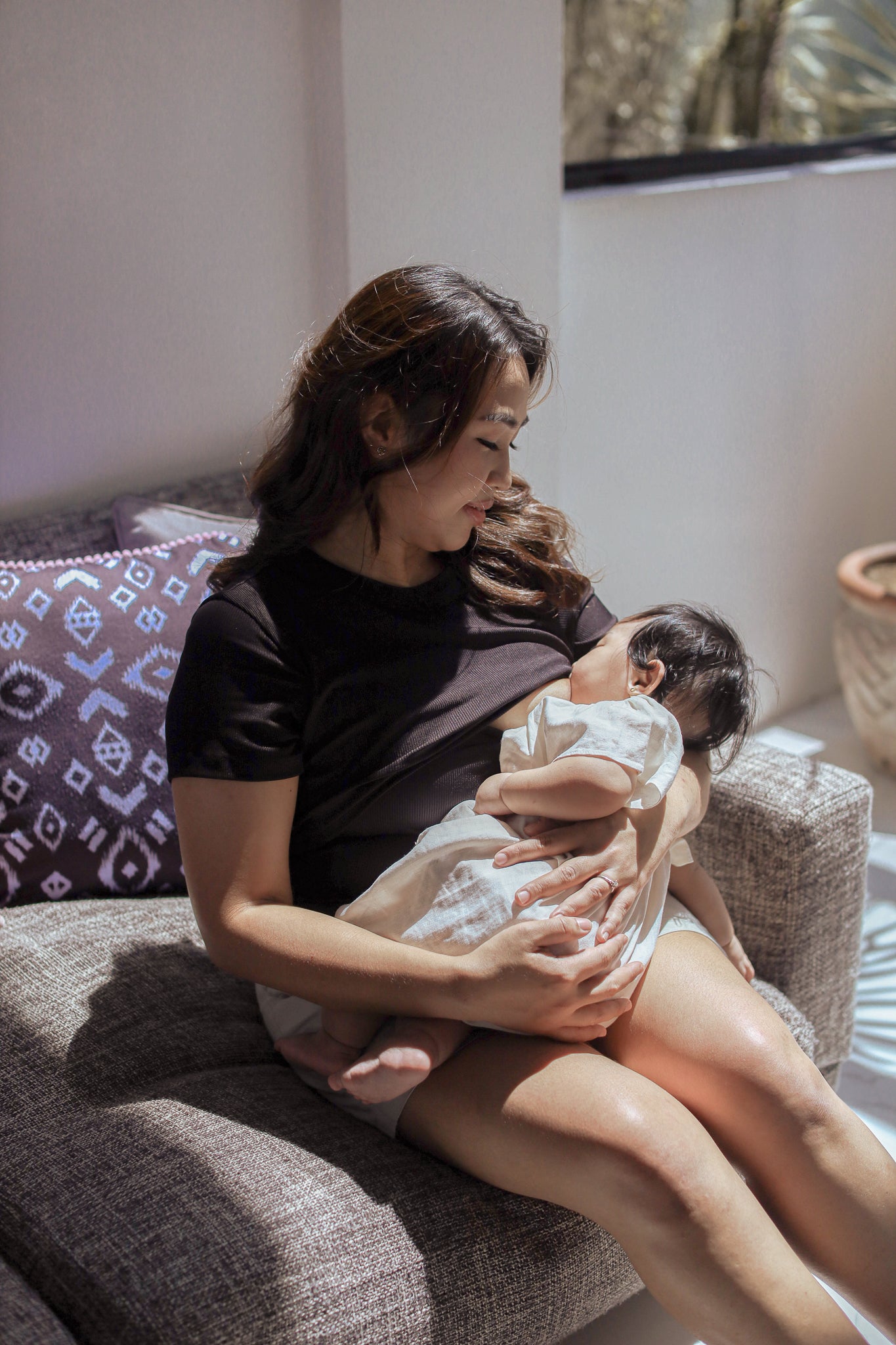 Ribbed Cotton Breastfeeding Shirt