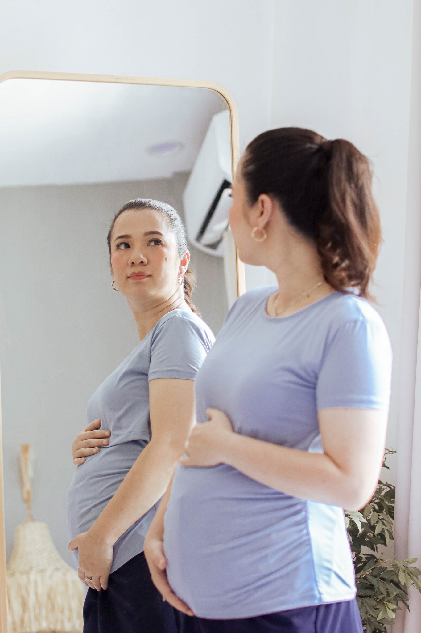 Basic Cotton Stretch Breastfeeding Shirt