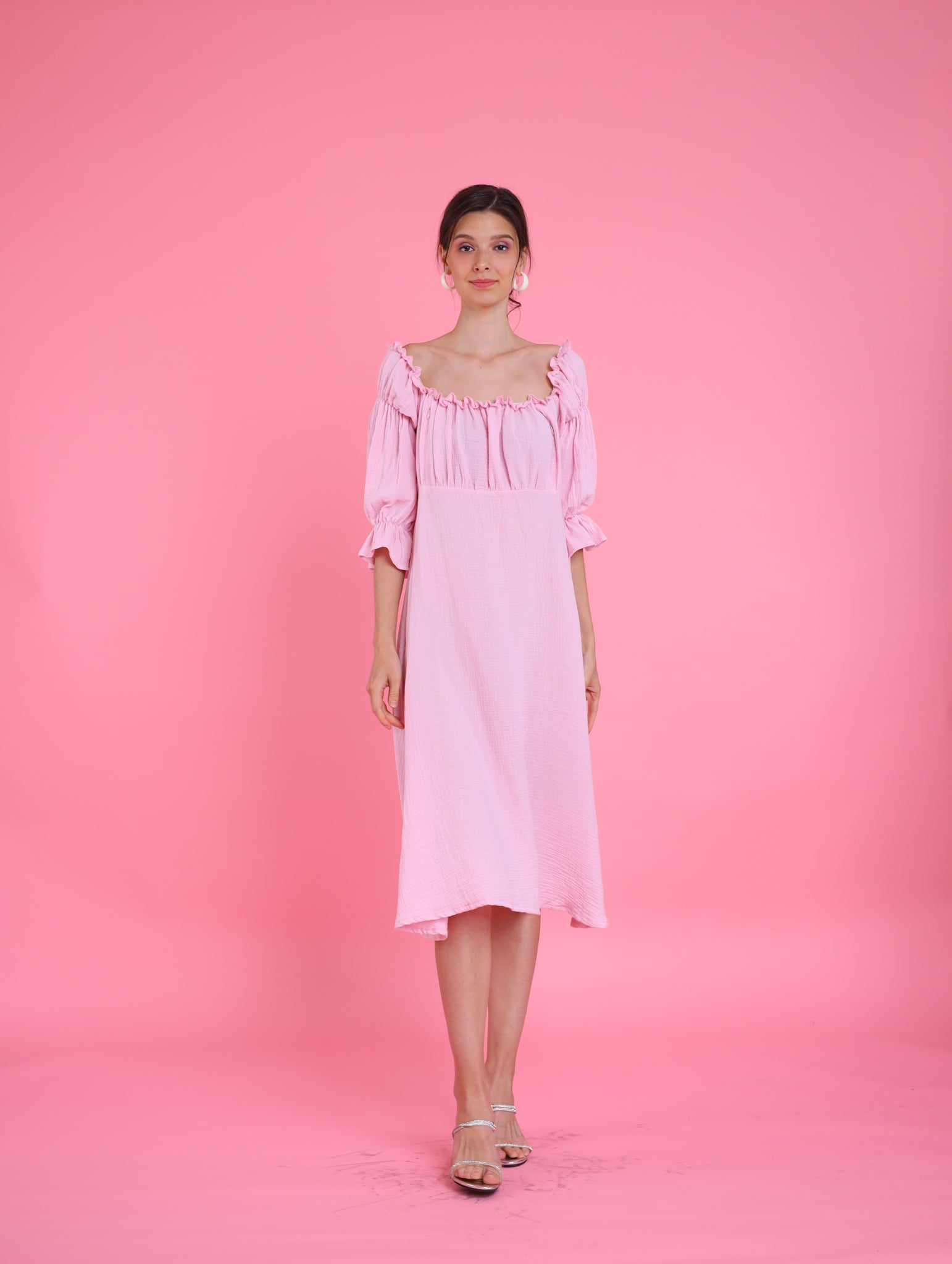 Barbiecore: Pearl Midi Dress