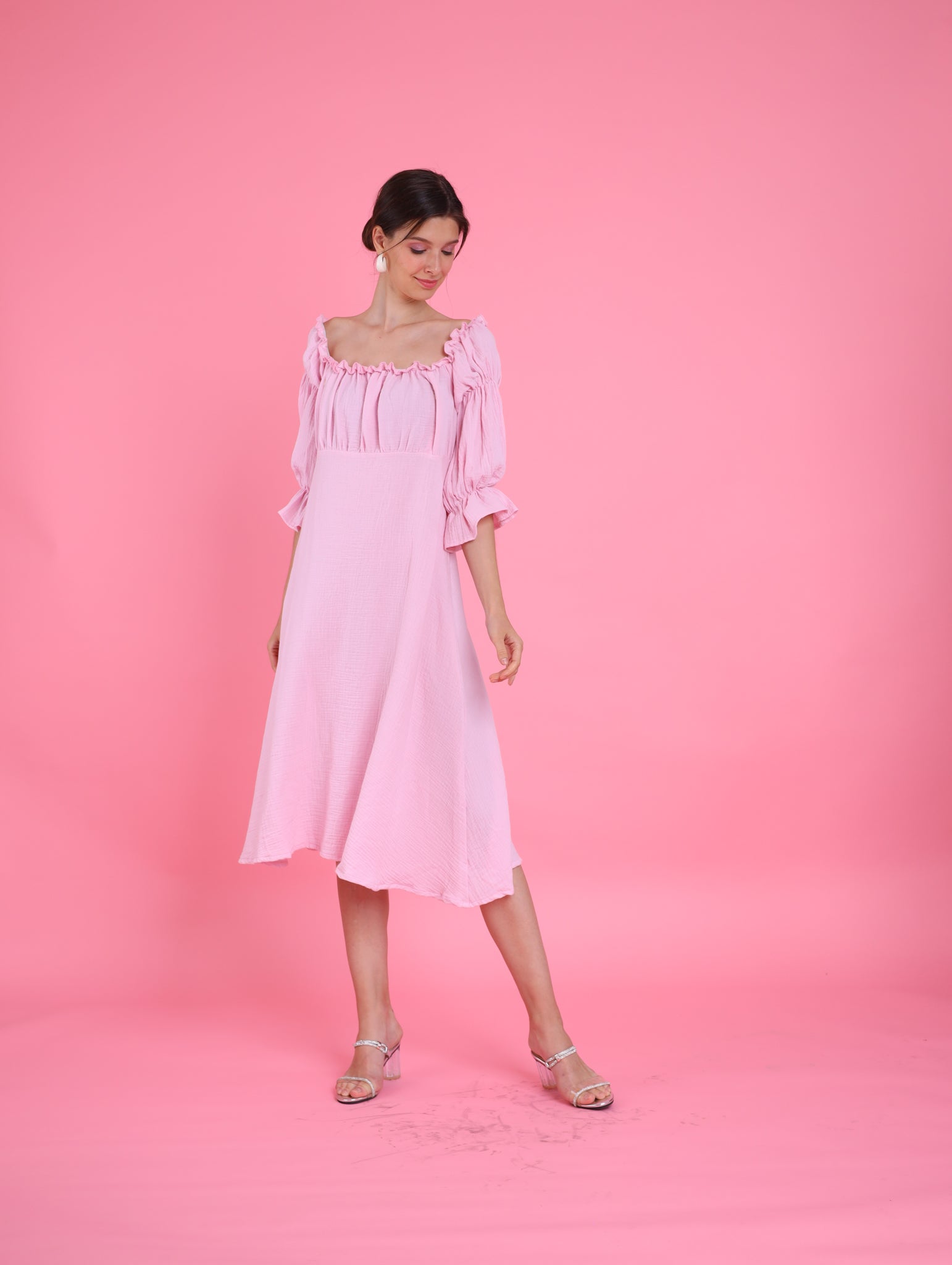 Barbiecore: Pearl Midi Dress