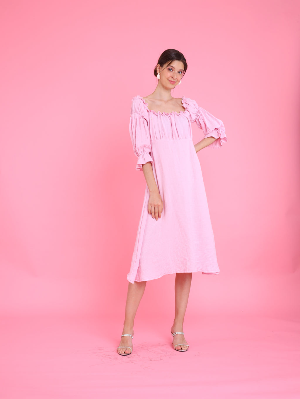 Barbiecore: Pearl Midi Dress