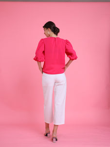 Barbiecore: Gretch Puff-sleeves Top