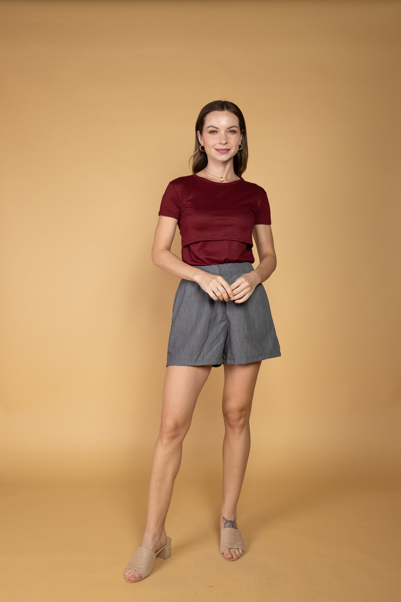 Basic Cotton Stretch Breastfeeding Shirt