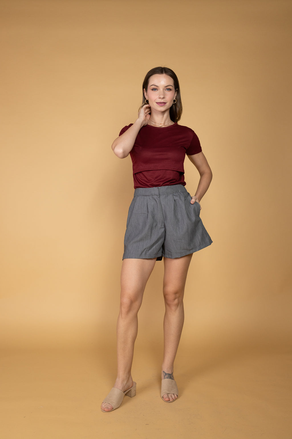 Basic Cotton Stretch Breastfeeding Shirt