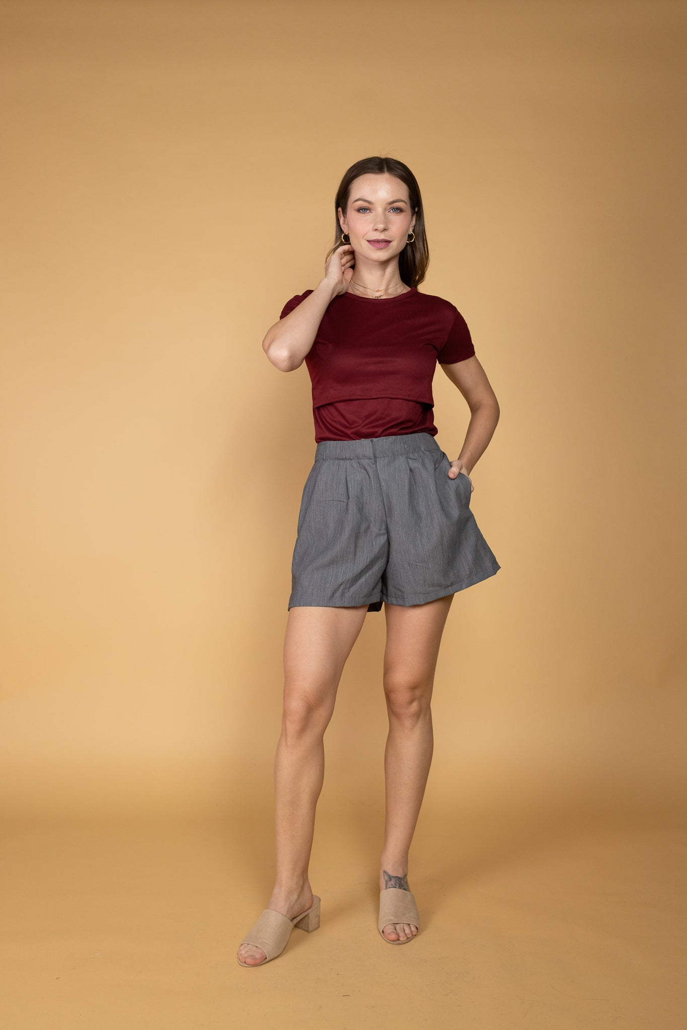 Basic Cotton Stretch Breastfeeding Shirt