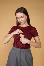 Basic Cotton Stretch Breastfeeding Shirt