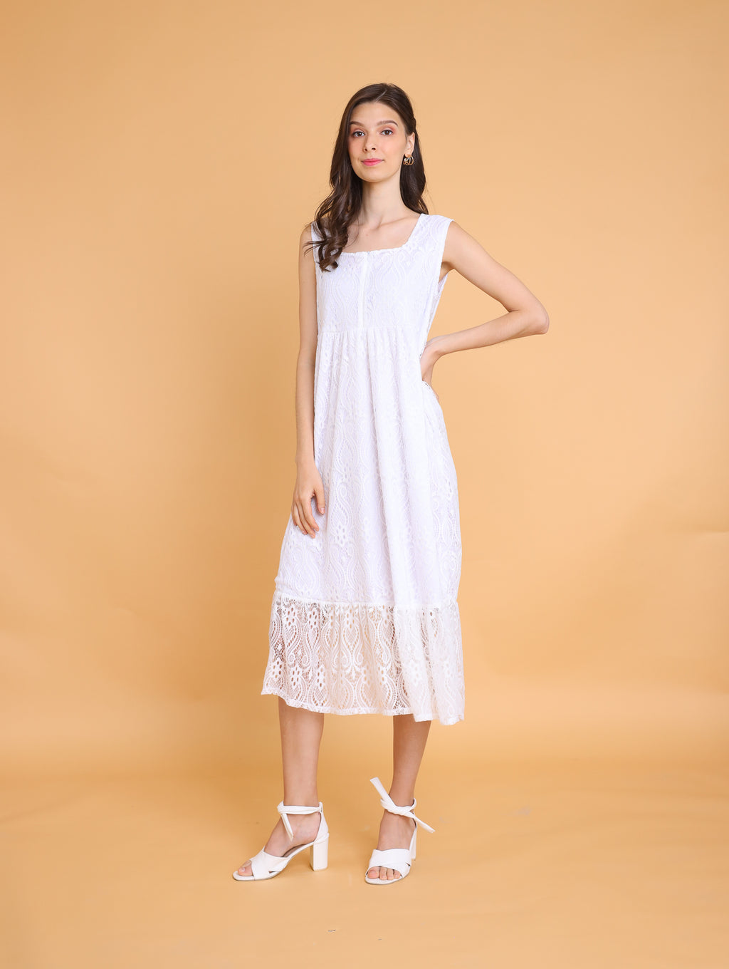 Lace: Charlotte Square Neck Maxi Dress