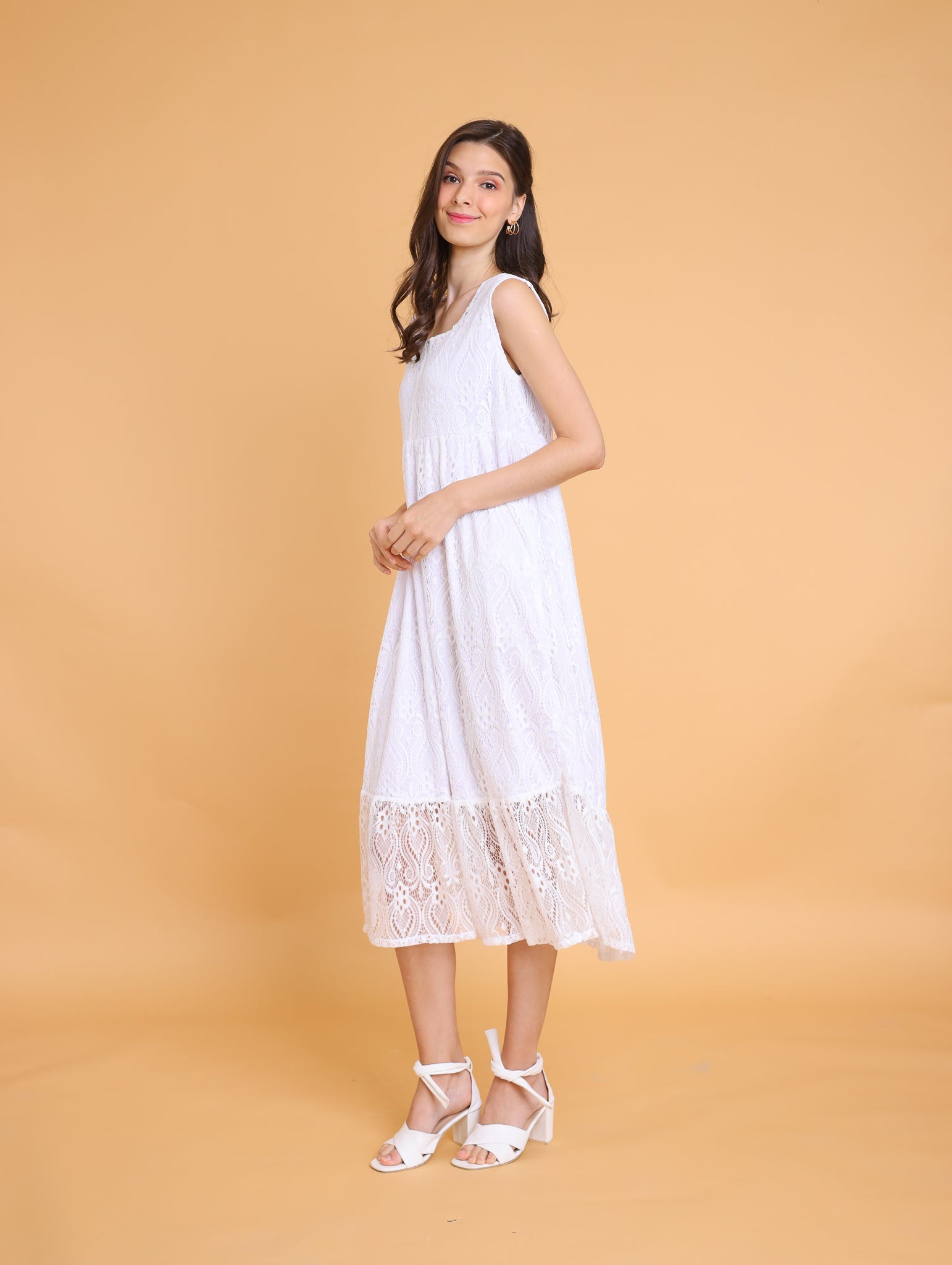 Lace: Charlotte Square Neck Maxi Dress