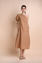 Khaki: Quiana Asymmetrical Dress