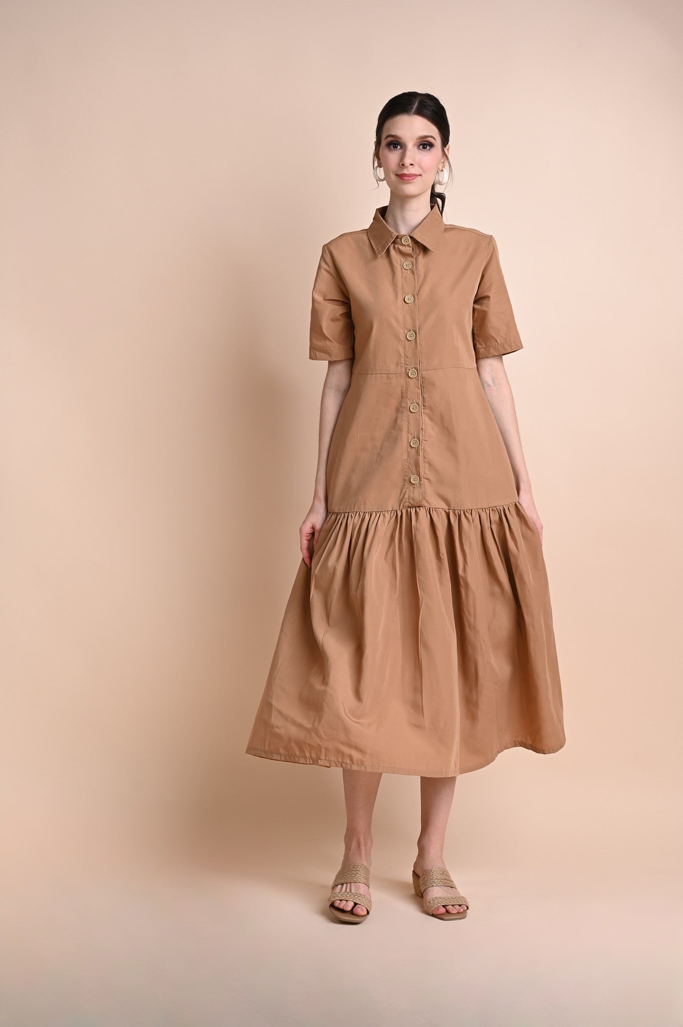 Khaki: Quill Shirt Dress