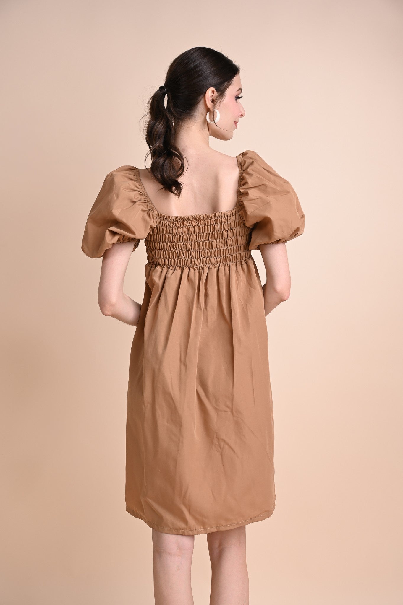 Khaki: Quanna Empire Dress