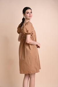 Khaki: Quanna Empire Dress
