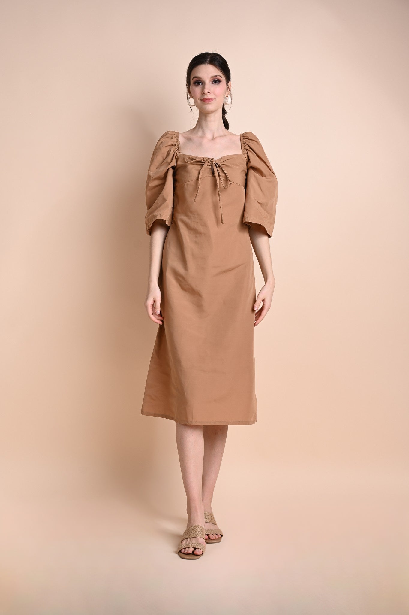 Khaki: Quebec A-line Dress
