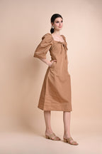 Khaki: Quebec A-line Dress