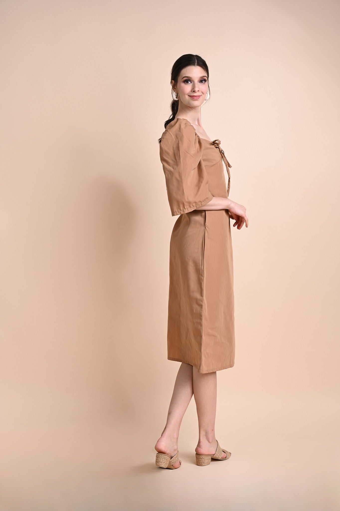 Khaki: Quebec A-line Dress