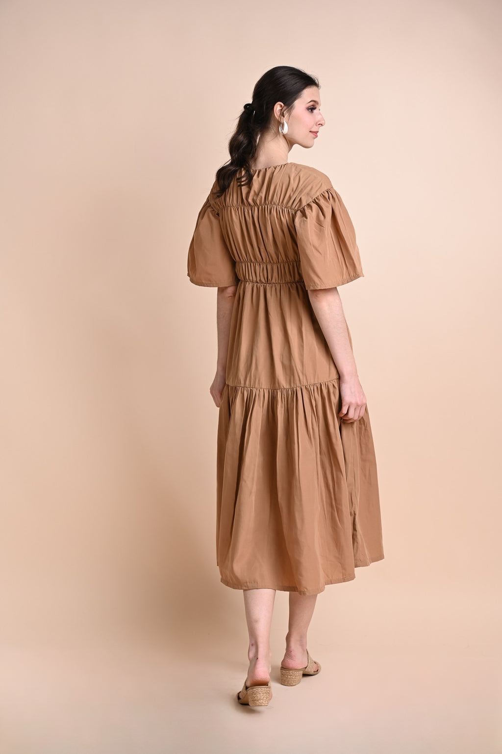 Khaki: Queen Smocked Dress