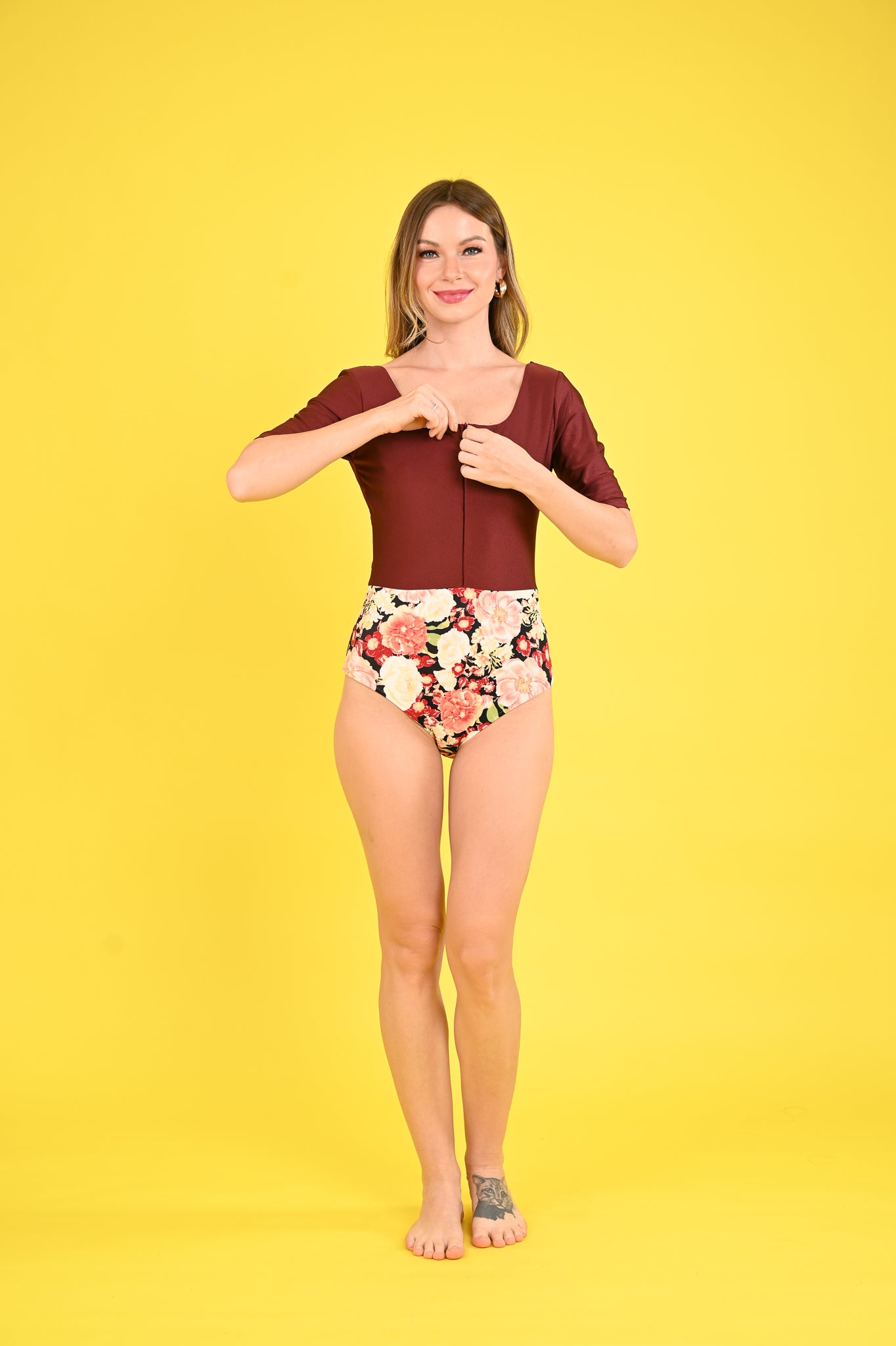 Swim 2: Coscade One Piece Two-Tone Swimsuit