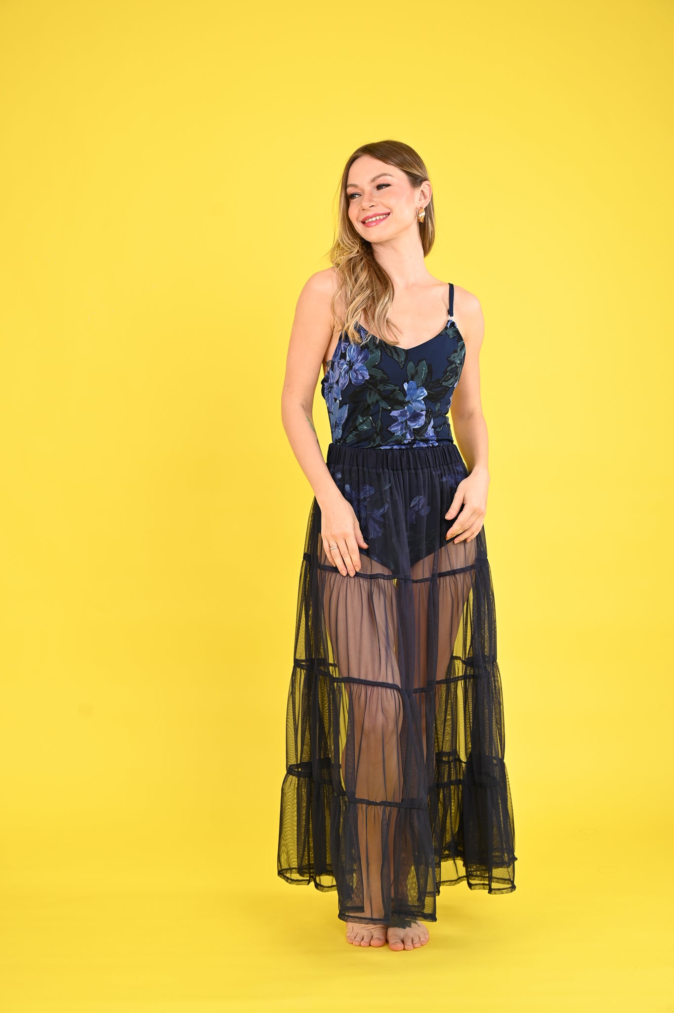 Swim 2: Brooke One-Piece Swimsuit with Tulle Skirt