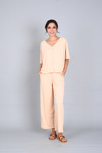 Ribbed Comfort: Freda Top and Pants Set
