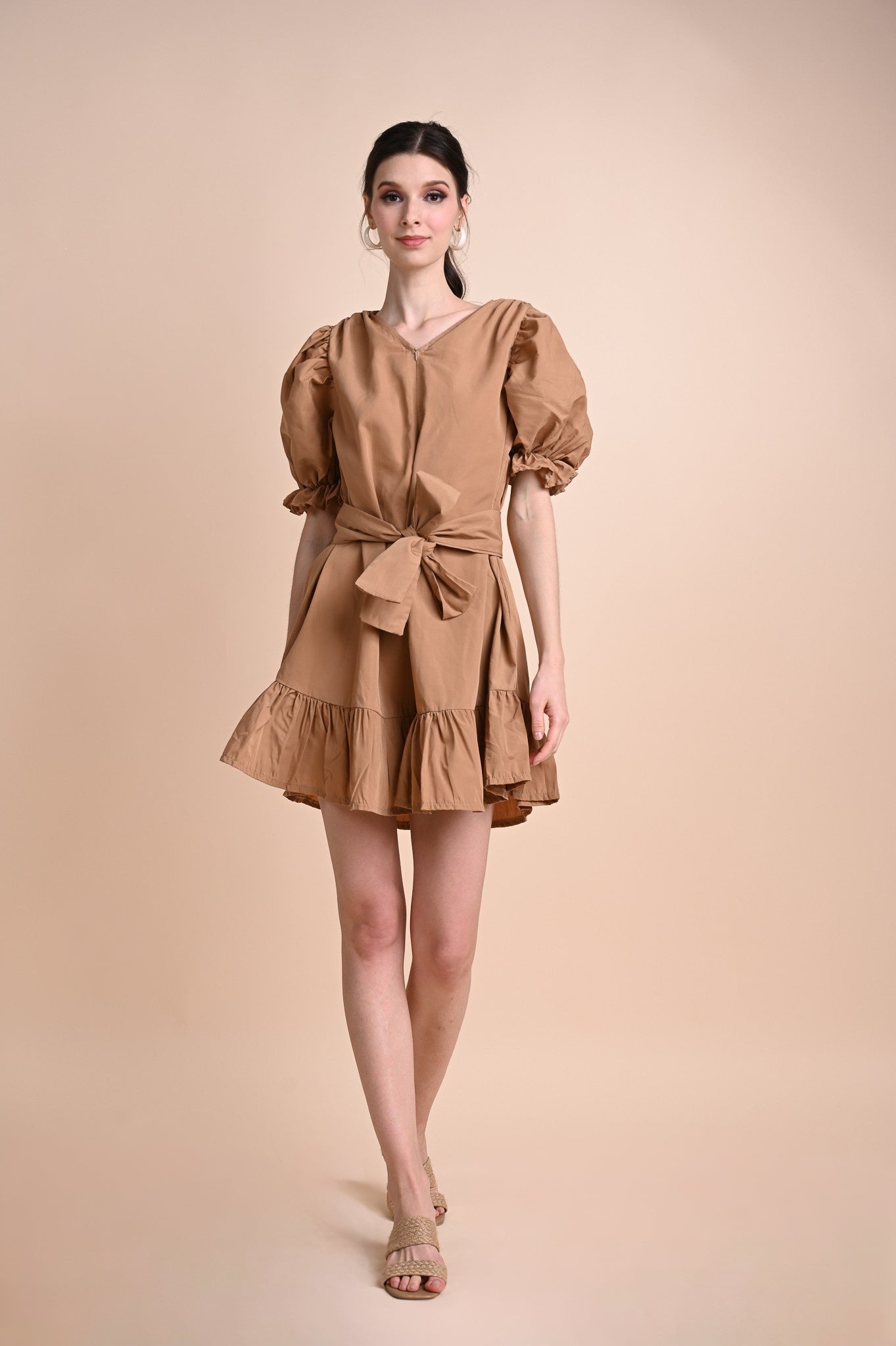 Khaki: Quilla Mini Dress