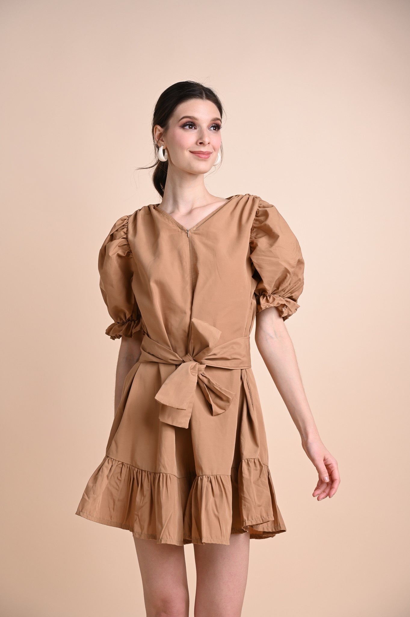 Khaki: Quilla Mini Dress