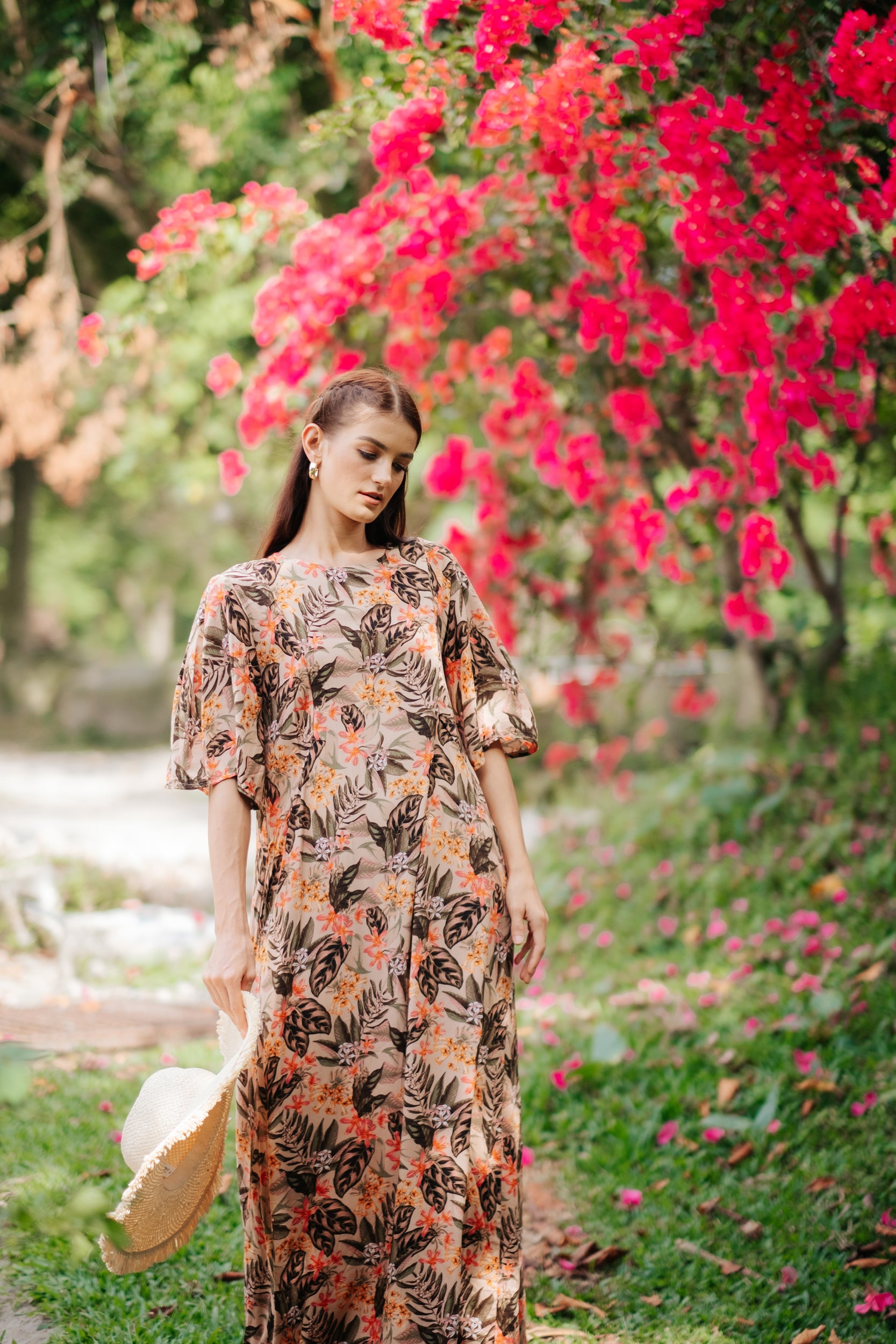 Jenny Premium Breastfeeding Dress: Cecilia Floor length Floral Dress