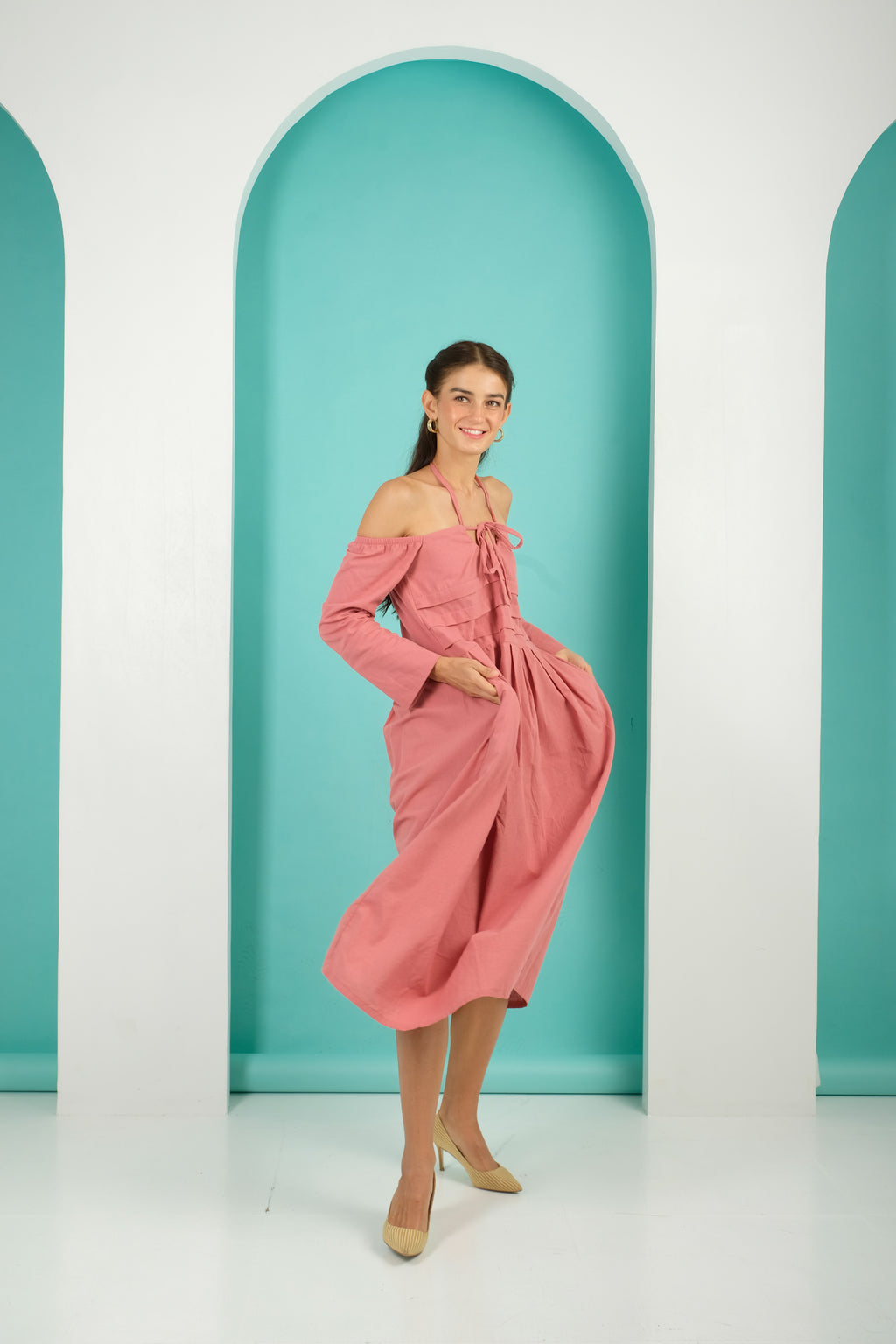 Jenny Premium Breastfeeding Dress: Bella Pleated Dress