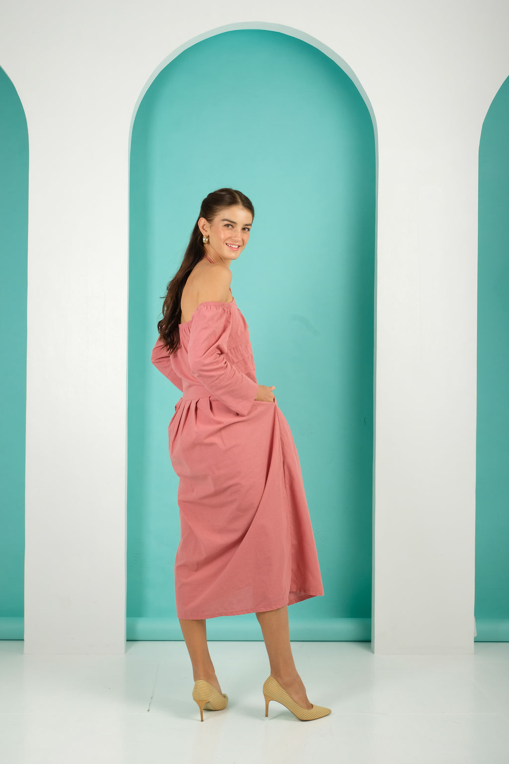 Jenny Premium Breastfeeding Dress: Bella Pleated Dress