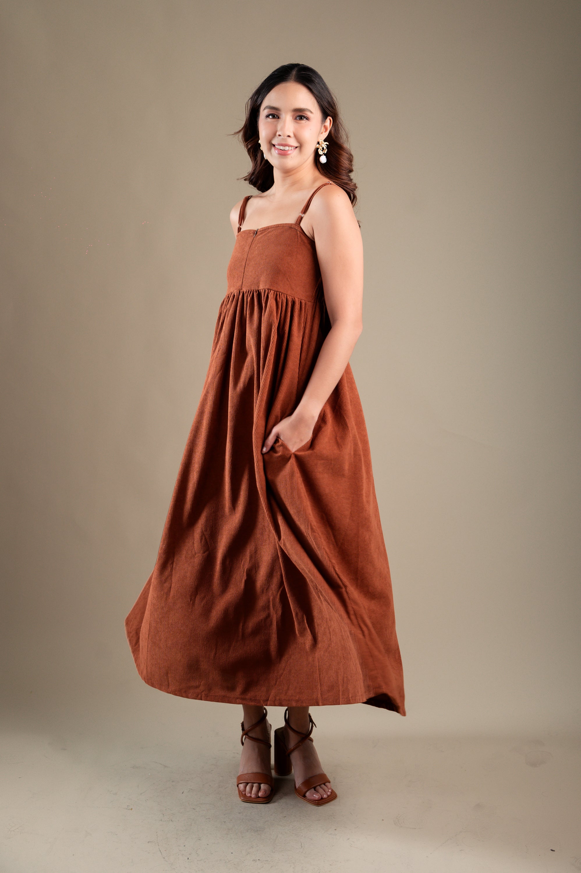 Corduroy: Damia Spaghetti Dress