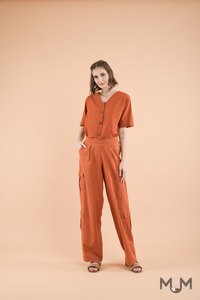 Bottoms: Carine Cargo Trousers with Customizable Length