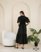 Black: Herna Smocked Dress