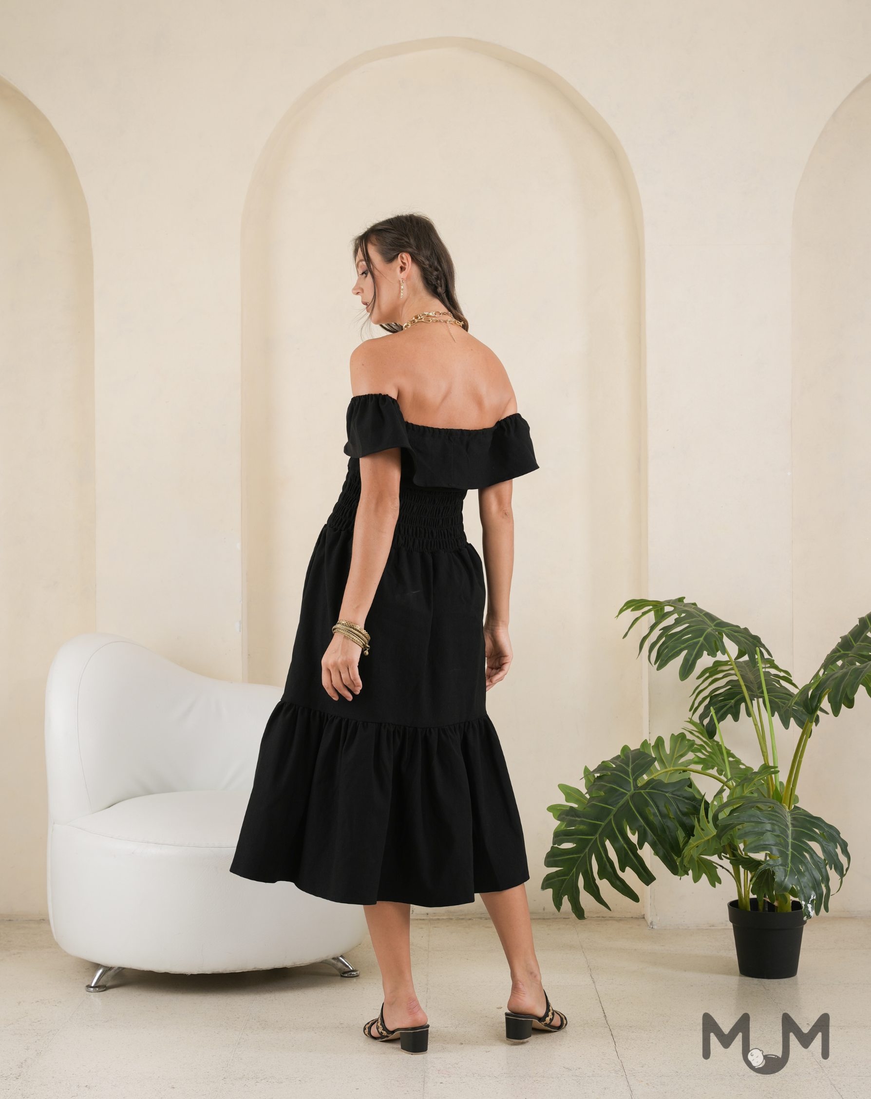 Black: Gemma Off-Shoulder Dress