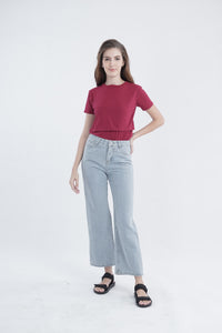 Basic Breastfeeding Shirt in   Red Tones