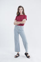 Basic Breastfeeding Shirt in Red Tones