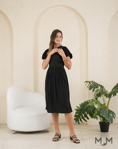 Black: Sharmaine Combi Fabric Dress
