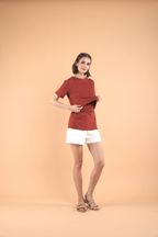 Basic Breastfeeding Shirt in Red Tones