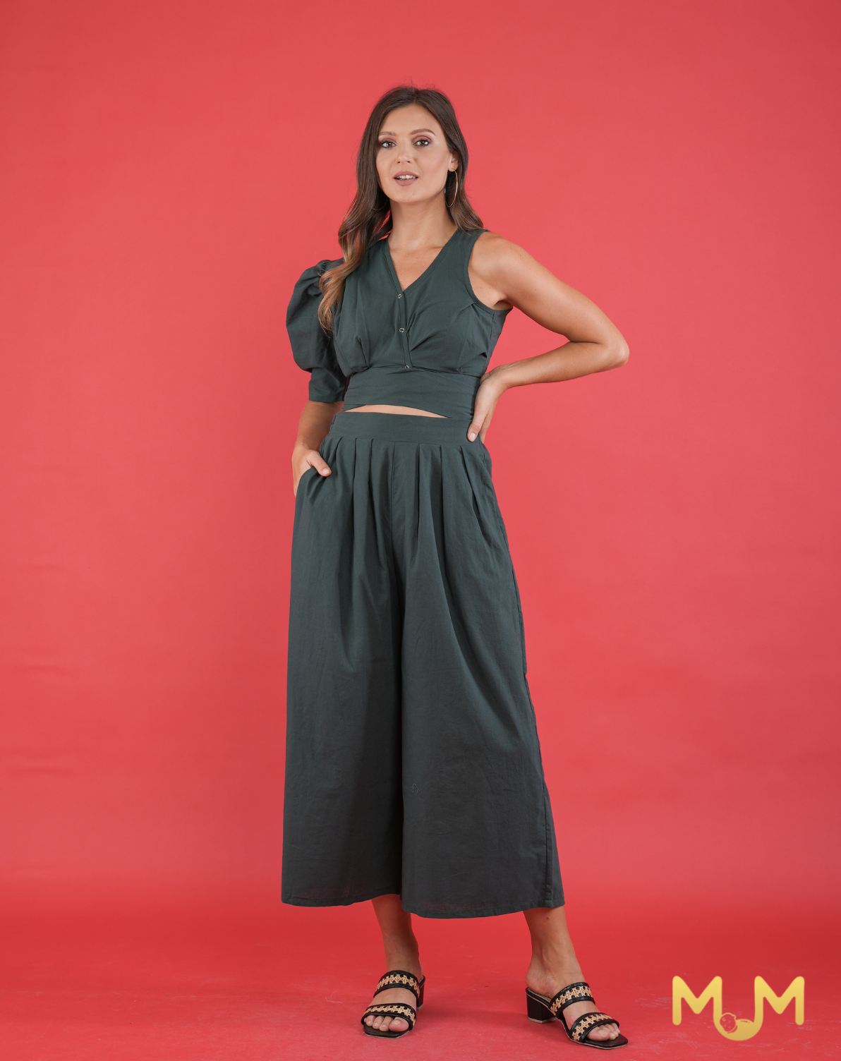 MUM Holidays: Mint Asymmetric Top and Pants Set