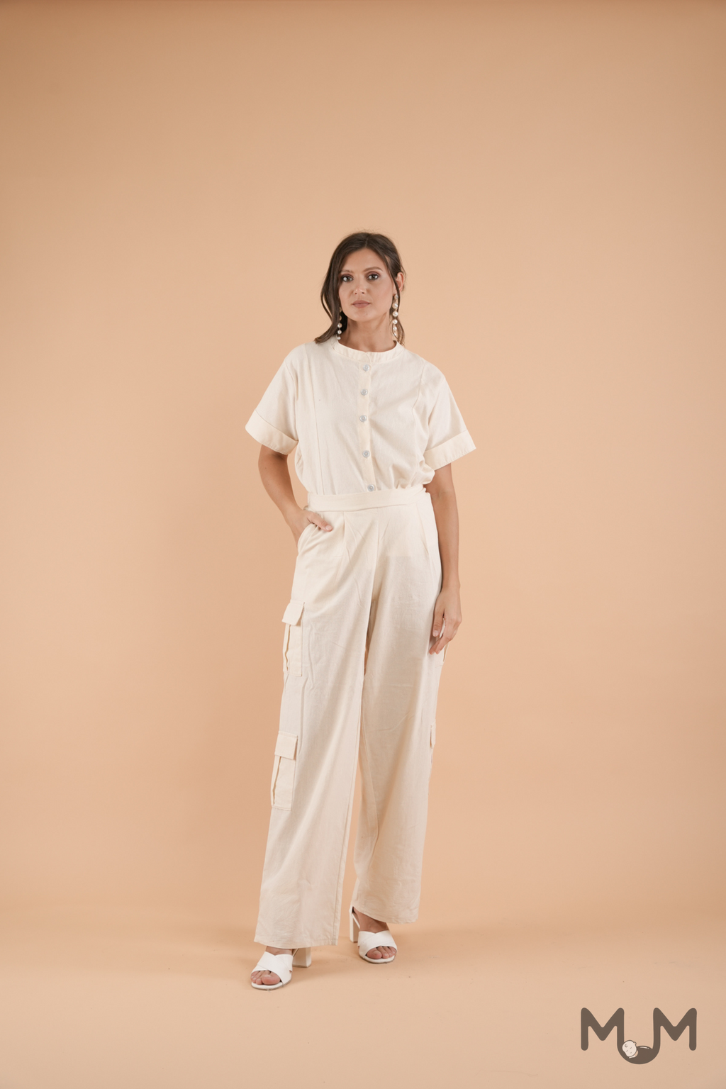 Bottoms: Carine Cargo Trousers with Customizable Length