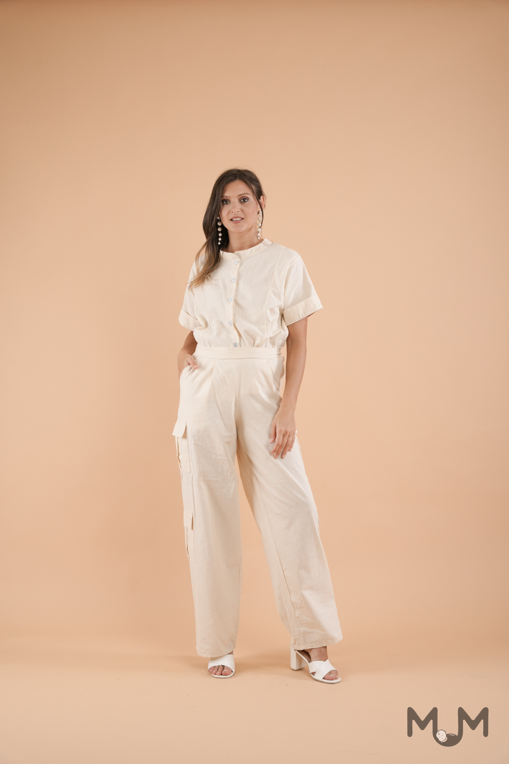 Bottoms: Carine Cargo Trousers with Customizable Length