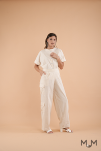 Bottoms: Carine Cargo Trousers with Customizable Length