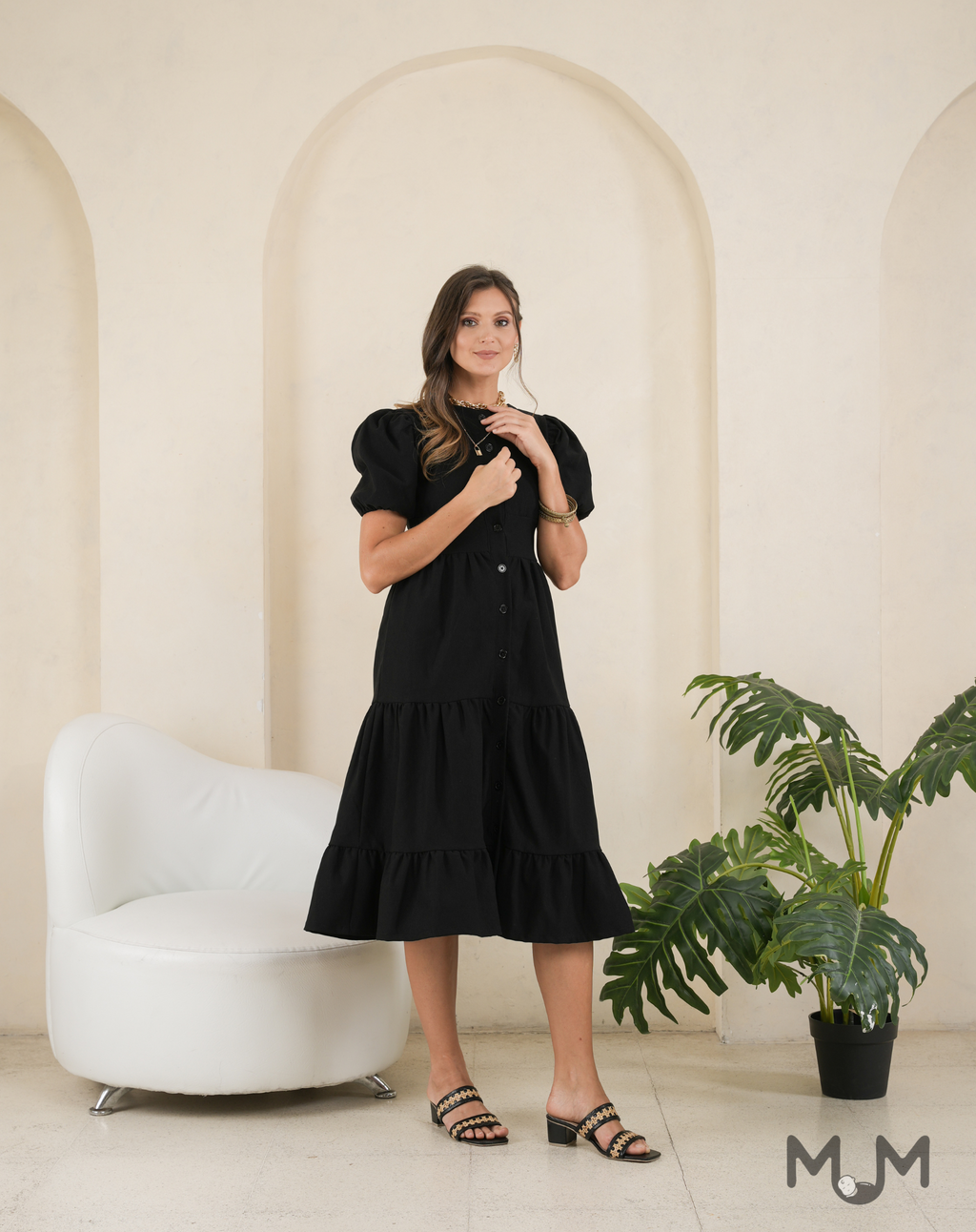 Black: Hearty Tiered Dress