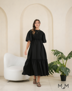 Black: Herna Smocked Dress