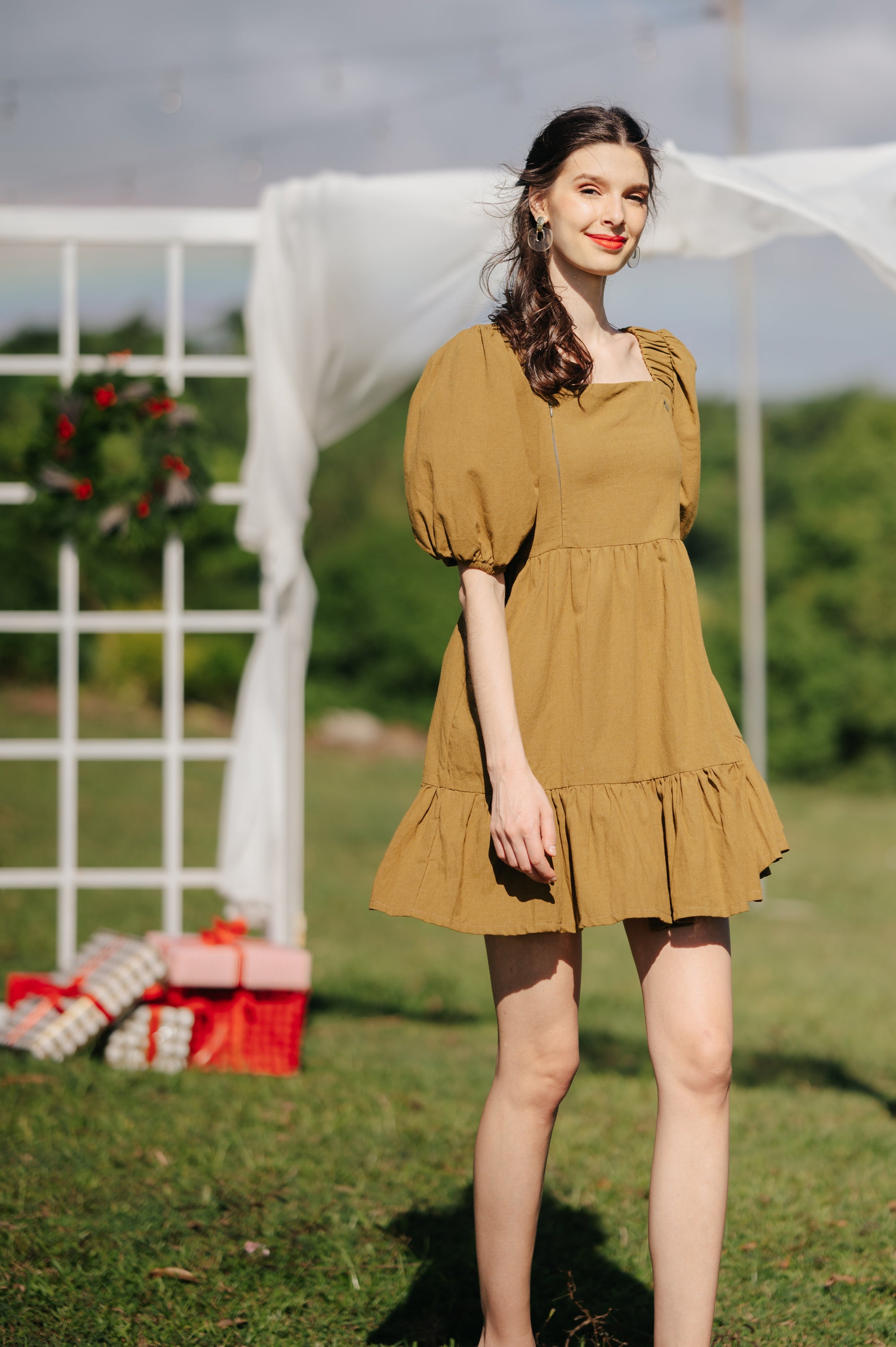 MUM Holidays: Rachel Square-neck Mini Dress