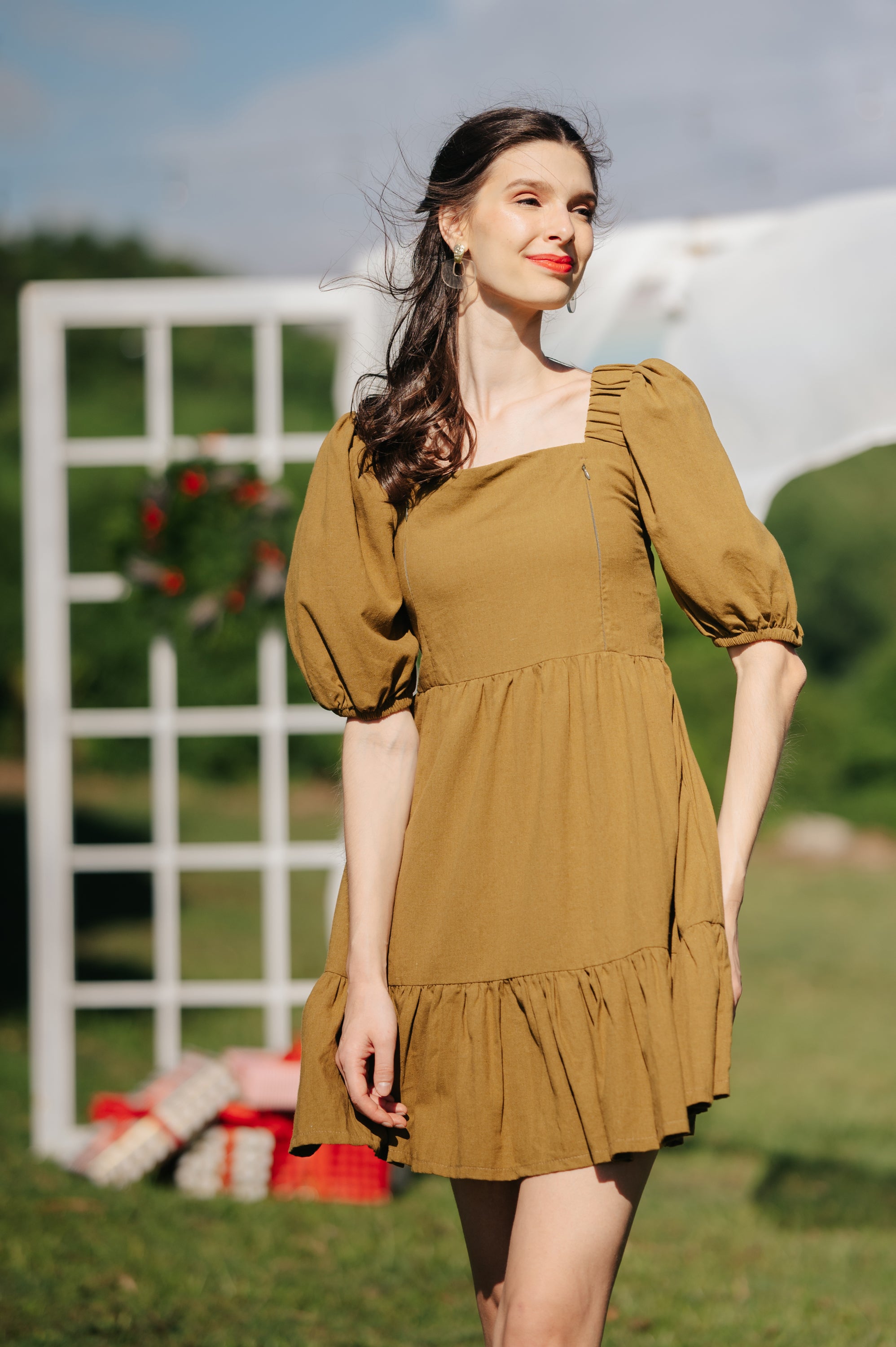 MUM Holidays: Rachel Square-neck Mini Dress