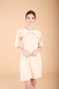 Cotton: Spardex A-Line Dress with Detachable Arm Warmers