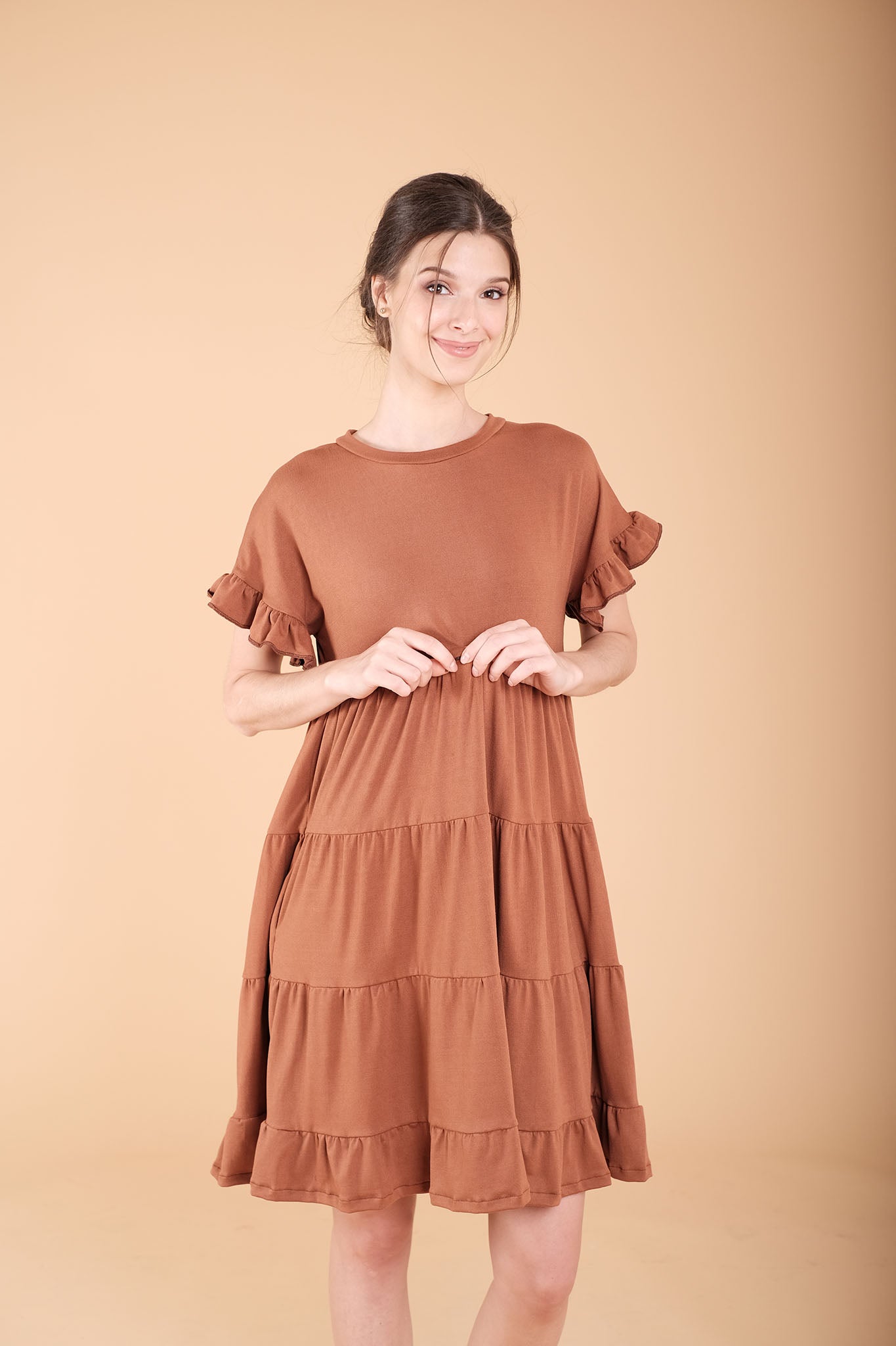 Cotton: Jabir Tiered Mini-Dress