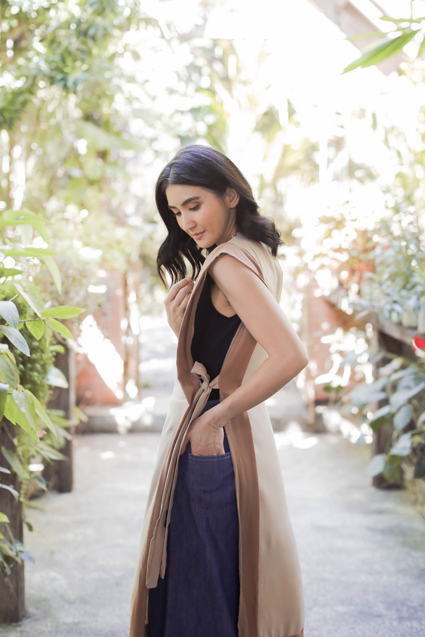 MUM x RPB 7: Sara Two-tone Side-Laso Long Vest/ Breastfeeding Cover